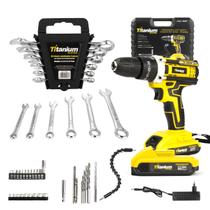 Parafusadeira Carbon Bateria 21V + Chaves Combinadas 6 PÇS Parafusadeira Carbon Bateria 21V + Chaves Combinadas 6 PÇS