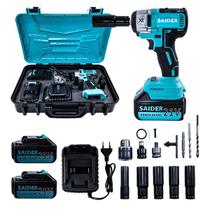 Parafusadeira Chave de Impacto 21V S/ Fio 320NM Saider SA0003 + 2 Baterias