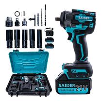 Parafusadeira Chave de Impacto 21V S/ Fio 550NM Saider SA0004 + 2 Baterias Parafusadeira Chave de Impacto 21V S/ Fio 550NM Saider SA0004 + 2 Baterias