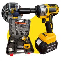 Parafusadeira/Chave de Impacto 48V 380Nm. Alta Potência c/ 2 Baterias Recarregáveis Parafusadeira/Chave de Impacto 48V 380Nm. Alta Potência c/ 2 Baterias Recarregáveis