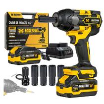 Parafusadeira Chave De Impacto Digital 500nm 21v Com 02 Bat 4.0 Ah Com Maleta FST008