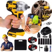 Parafusadeira Chave De Impacto Profissional 2 Baterias 96V Com Maleta Parafusadeira Chave De Impacto Profissional 2 Baterias 96V Com Maleta