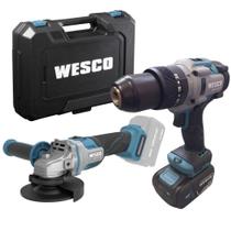 Parafusadeira de Impacto 1/2POL e Esmerilhadeira 125mm com Bateria 18V e Carregador WESCO Parafusadeira de Impacto 1/2POL e Esmerilhadeira 125mm com Bateria 18V e Carregador WESCO