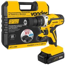 Parafusadeira de Impacto 20V com 2 Baterias e Kit Brocas 18 Peças VONDER Parafusadeira de Impacto 20V com 2 Baterias e Kit Brocas 18 Peças VONDER