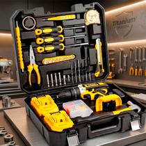 Parafusadeira de Impacto 21V com Kit 136 Peças e 2 Baterias Titanium Platina