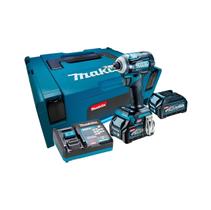 Parafusadeira de impacto makita com 2 baterias 40v 2,5ah com carregador 127v td001gd201