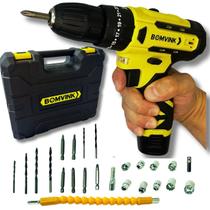 Parafusadeira e Furadeira 12V com 2 Baterias, LED e Maleta e Kit 23 Peças 25Nm, várias Velocidades, LED e carregador bivolt Parafusadeira e Furadeira 12V com 2 Baterias, LED e Maleta e Kit 23 Peças 25Nm, várias Velocidades, LED e carregador bivolt