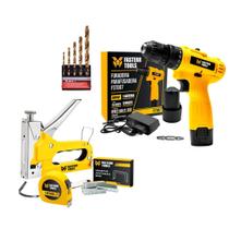 Parafusadeira e Furadeira 12v com Grampeados manual e Jogo de Brocas Parafusadeira e Furadeira 12v com Grampeados manual e Jogo de Brocas