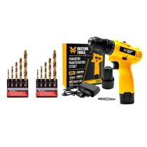 Parafusadeira e Furadeira 12V com Jogo de brocas 3 a 8 mm titânio Parafusadeira e Furadeira 12V com Jogo de brocas 3 a 8 mm titânio