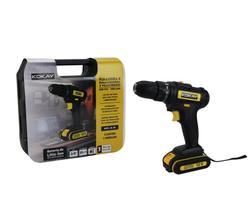 Parafusadeira e furadeira 1350 rpm a bateria li-ion c/ maleta acessorios 12v -110/220v