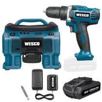Parafusadeira e Furadeira 18V com Bateria e Carregador Compressor de Ar 160PSI 18V 3 Bicos WESCO