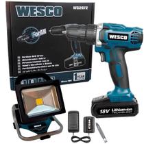 Parafusadeira e Furadeira 18V com Bateria e Carregador Refletor LED WS2943.9 WESCO