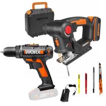 Parafusadeira e Furadeira 20V sem Bateria e Carregador com Serra Multiuso a Bateria 20V WX550 WORX Parafusadeira e Furadeira 20V sem Bateria e Carregador com Serra Multiuso a Bateria 20V WX550 WORX