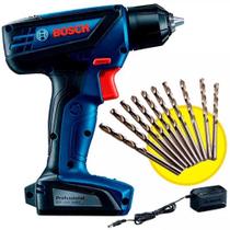 Parafusadeira e Furadeira à Bateria 12V Carregador Bivolt BOSCH + Kit de Brocas