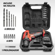 Parafusadeira e Furadeira Bateri Mondial Vermelho 12V Bivolt - FPF-06M