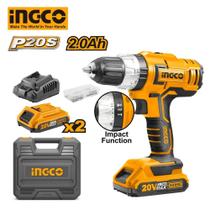 Parafusadeira E Furadeira De Impacto + 2Baterias 2ah Ingco Amarelo Frequência 50 / 60 Hz 110V/220V Parafusadeira E Furadeira De Impacto + 2Baterias 2ah Ingco Amarelo Frequência 50 / 60 Hz 110V/220V