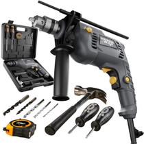 Parafusadeira e Furadeira de Impacto WF 700K10 Mandril de 3/8" Potência de 700W + Maleta Acessórios
