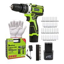Parafusadeira e Furadeira Elétrica 12V Huahuo Verde