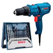 Parafusadeira e Furadeira Elétrica 400W 3/8 POL GSR 714E Estojo X-Line Titânio Kit 15 Pçs BOSCH 220V