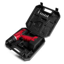 Parafusadeira e Furadeira Elétrica Bivolt com Bateria de Lithium 12V Maleta para Transporte Vermelho Multilaser - HO04