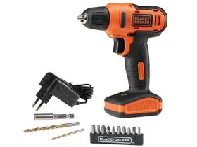 Parafusadeira e Furadeira Elétrica Black + Decker Com Acessórios Bivolt Preto/Laranja - LD12SP-BR