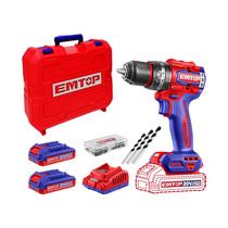 Parafusadeira e furadeira emtop com acess. kit 2 bat. imp 20v 66n