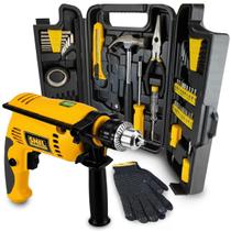 Parafusadeira E Furadeira Martelete 1/2 Impacto 220v Concreto E Metal 500w 60hz Mandril 13mm Kit Ferramentas Bits Buchas 200 Peças