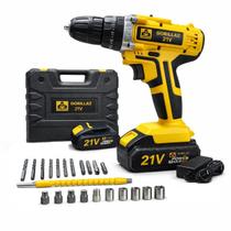 Parafusadeira e Furadeira Portátil SW11 Amarela 21V 2 Baterias 3 Funções Bivolt Gorillaz