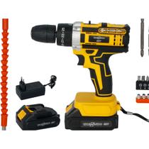Parafusadeira Elétrica 21V Recarregável 2 Baterias Bits Maleta Profissional Portátil