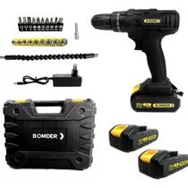 Parafusadeira Elétrica Torque 21V Furadeira Sem Fio 2 Bateria recarregável com Maleta e Acessórios