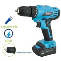 Parafusadeira Force 2 em 1 Bateria Sem Fio 12V Bivolt 800 RPM Philco Parafusadeira Force 2 em 1 Bateria Sem Fio 12V Bivolt 800 RPM Philco