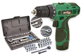 Parafusadeira Furadeira 12v 10mm Bpf03 Britânia + Kit 40 Peças
