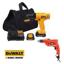 Parafusadeira Furadeira 12v 3/8 Biv Dcd700c2 Dewalt +Furadeira De Impacto 3/8 560w Tm500 220v Black & Decker