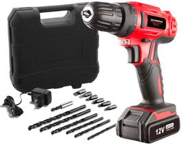Parafusadeira Furadeira 12v 3/8 Litio Biv Mondial + Kit