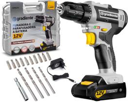 Parafusadeira Furadeira 12v 3/8 Lítio C/ Maleta E Acessórios