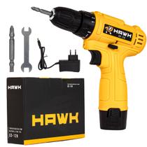 Parafusadeira Furadeira 12V Bivolt WeHawk com Bateria Lítio 1.3Ah e Mandril 3/8 Compacta, Sem Fio, LED, Torque 24Nm