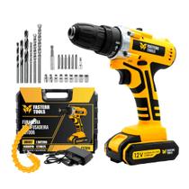 Parafusadeira Furadeira 12V Com 1 Bateria, Maleta e 24 Acessórios Fasterr FST006