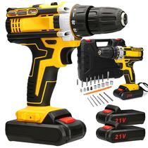 Parafusadeira Furadeira 21v Com 2 Baterias Bivolt Profissional 60Hz Sem Fio Com Maleta