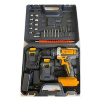 Parafusadeira furadeira 21v Com 2 Baterias Com Broca Bits