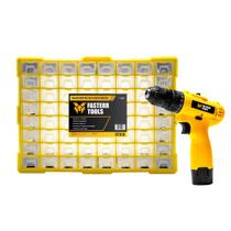 Parafusadeira Furadeira 3/8 Bivolt A Bateria 12v com Gaveteiro Multiuso Fasterr
