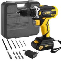Parafusadeira Furadeira 3/8 Pol. a Bateria 12V Bivolt com Maleta e Acessórios LITH Parafusadeira Furadeira 3/8 Pol. a Bateria 12V Bivolt com Maleta e Acessórios LITH