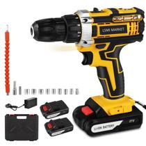 Parafusadeira Furadeira 36V Recarregável Com 2 Baterias e Maleta de Acessórios