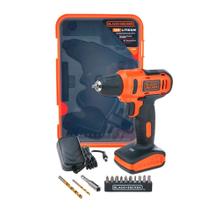 Parafusadeira Furadeira a Bateria 12V 13 Peças Black+Decker