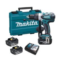 Parafusadeira Furadeira à Bateria 18V com Bateria Carregador Ponta Phillips Maleta DHP458RFE Makita