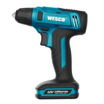 Parafusadeira furadeira bateria 12v + acessórios ws2555k wesco
