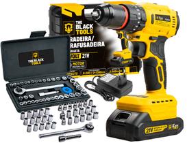 Parafusadeira Furadeira Brushless 21v Com Maleta + 40 Peças The Black Tools