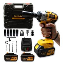 Parafusadeira Furadeira Chave De Impacto 1/2 Bateria 48V