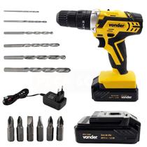 Parafusadeira Furadeira Com Impacto A Bateria 20V Bivolt Automática PFV 238I + Acessórios - Vonder