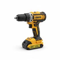 Parafusadeira Furadeira Com Maleta Sem Fio 48v 2 Baterias 450w 1800rpm Potente Bivolt De Uso Profissional