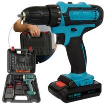 Parafusadeira Furadeira Compacta Completa Sem Fio 2 Baterias 48v 110V 220V 60Hz Premium